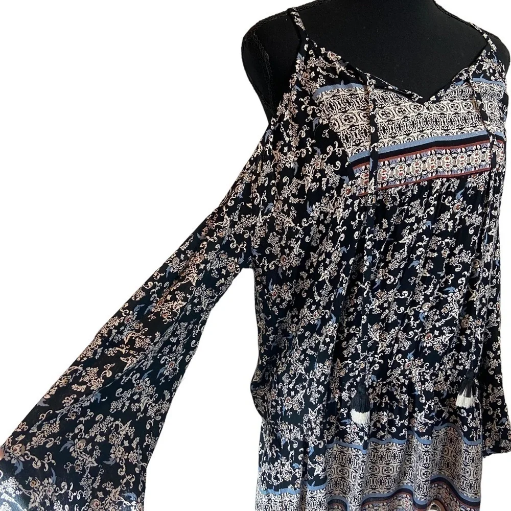 Anthropologie Raga Cold Shoulder Boho Tunic NWT